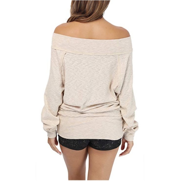 Womens "Mia" Off The Shoulder Sweater Shirt - Picture 6 of 7
